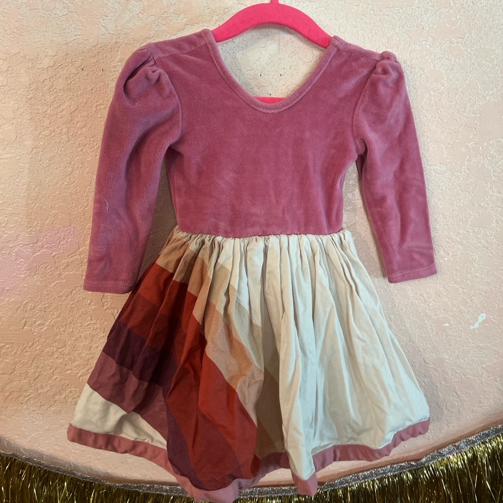 Pleiades Velvet Long sleeve rainbow shortie - vintage vibes